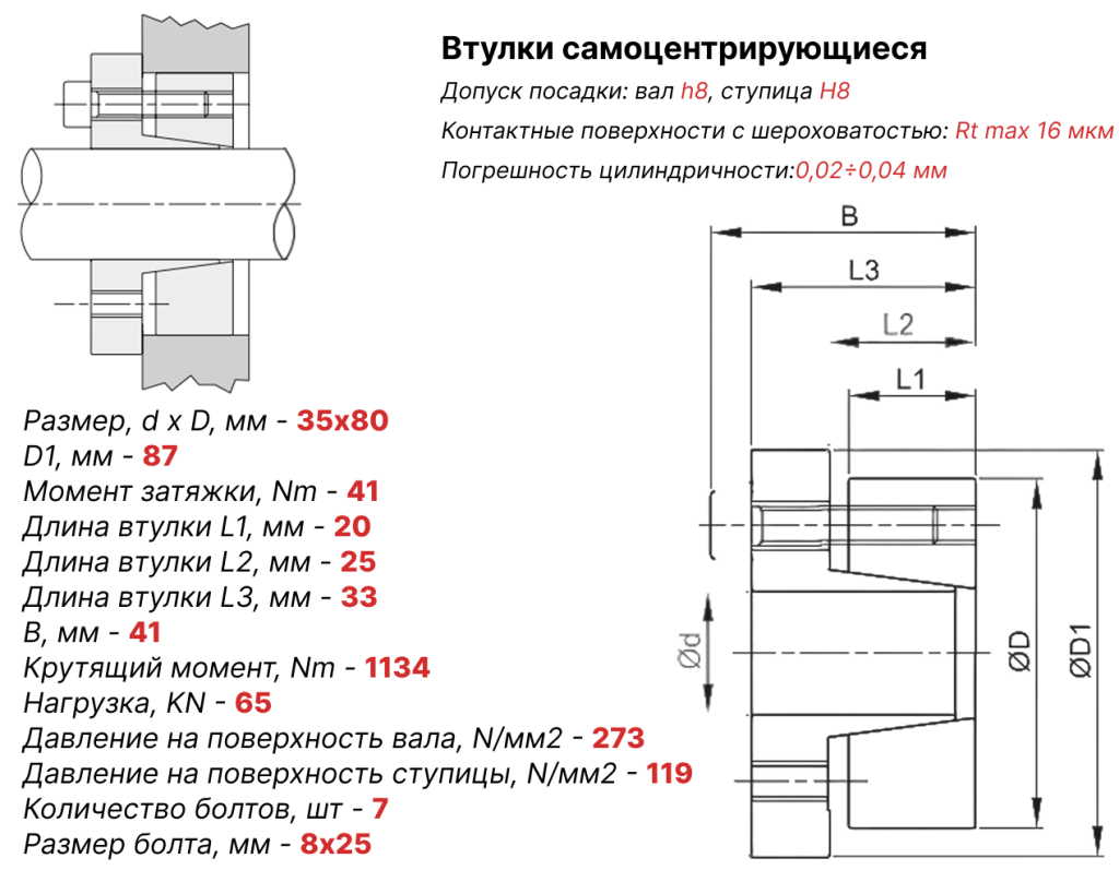 Чертеж втулка зажимная ВК15 35х80
